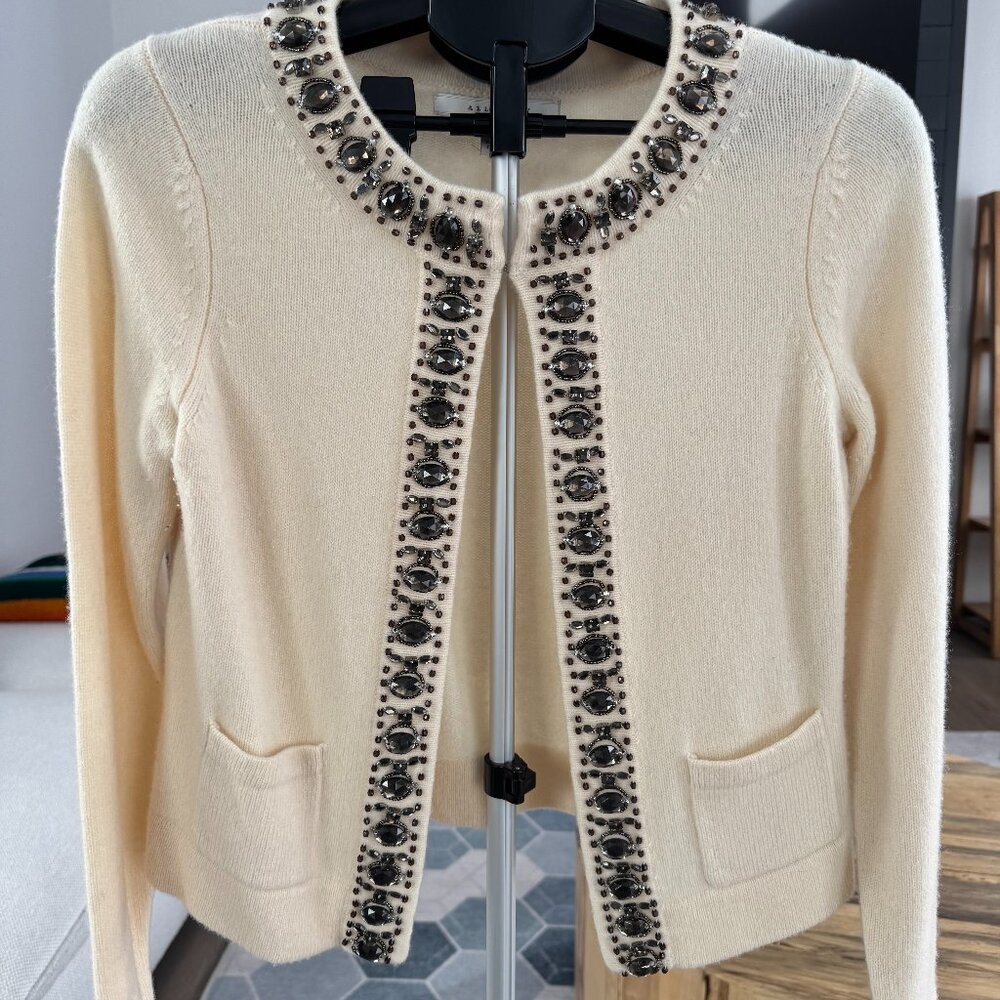 Forth & Towne Allegory Wool Cashmere blend Jeweled Cardigan S